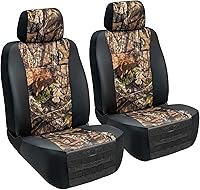 Mossy Oak Heavy Duty Front Seat Covers for Full-Size Trucks & SUVs - Semi-Custom Fit, MOLLE Storage Pockets, Durable 600D Oxford by LPITruck (2-Pack)