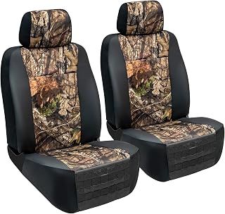 Mossy Oak Heavy Duty Front Seat Covers for Full-Size Trucks & SUVs - Semi-Custom Fit, MOLLE Storage Pockets, Durable 600D Oxford by LPITruck (2-Pack)