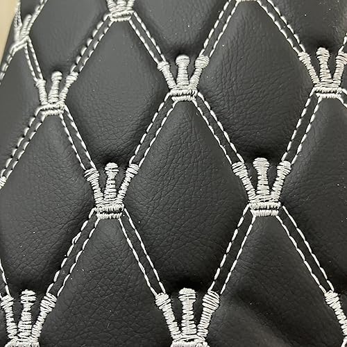 Miniatura 10 de Tela de vinilo de espuma acolchada con patrón de corazón con respaldo de esponja de 0.23 pulgadas, tela de piel sintética para techo de automóvil,