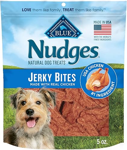Miniatura 1 de Blue Buffalo Nudges Jerky Bites - Golosinas naturales para perros, pollo, bolsas de 5 onzas
