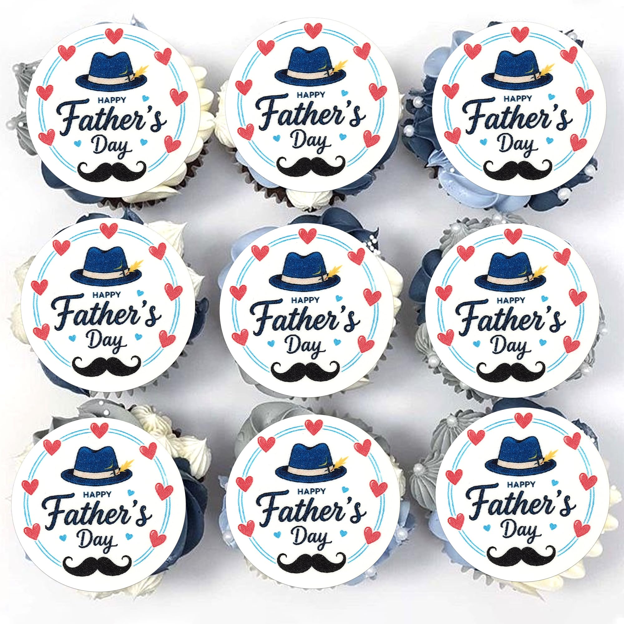 SYKYCTCY 60 Pack Happy Father's Day Cupcake Toppers Love Dad Cupcake Picks Happy Father's Day Cake Decorations for Dad Theme Men Birthday Party Cake Decorations Supplies