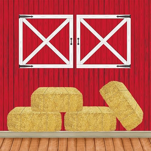Miniatura 6 de Accesorio de fiesta de telón de fondo rojo con revestimiento de granero