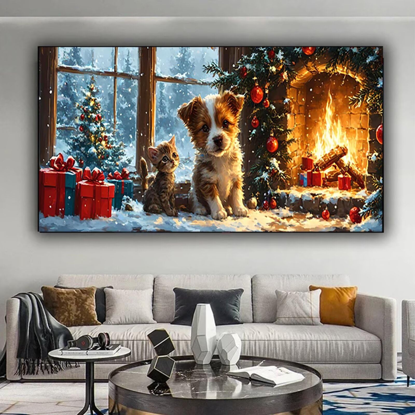 Malen nach Zahlen Kinder Tier, Geschenke für Mädchen Junge, Bastelset Kinder, Malen nach Zahlen Hund | Malen nach Zahlen Ohne Rahmen, für Home Wand Dekor Geschenk (60x120cm) Bastelset Erwachsene 7-1