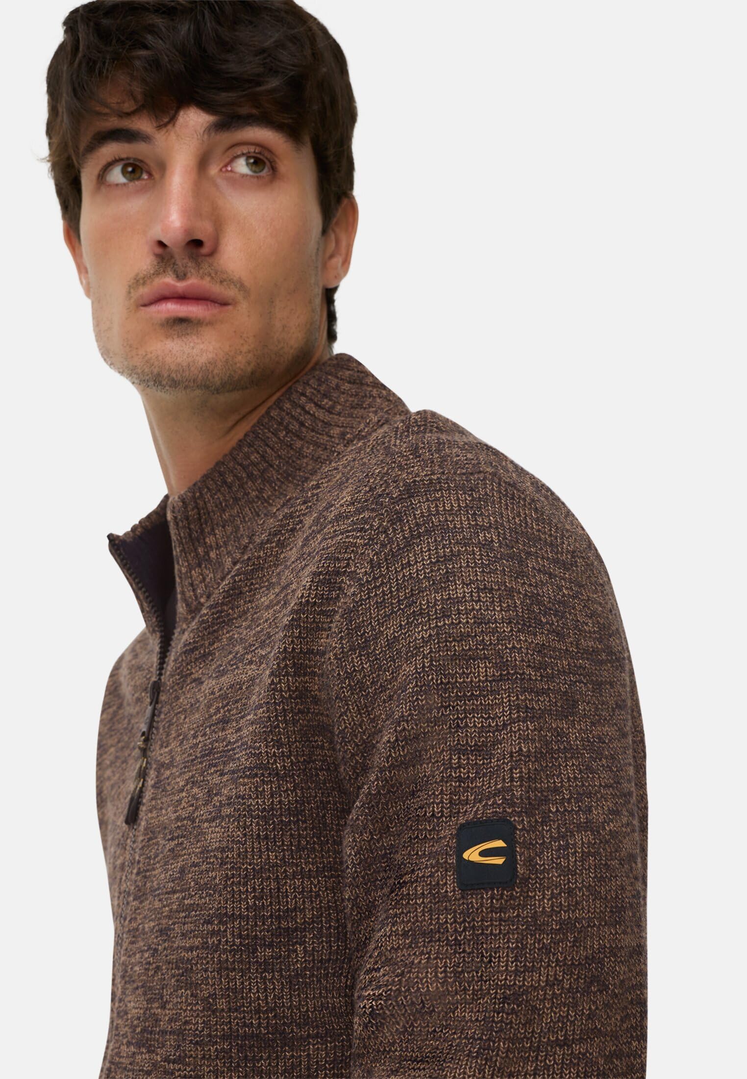 camel active Herren Strickjacke aus einem Soften Baumwollmix