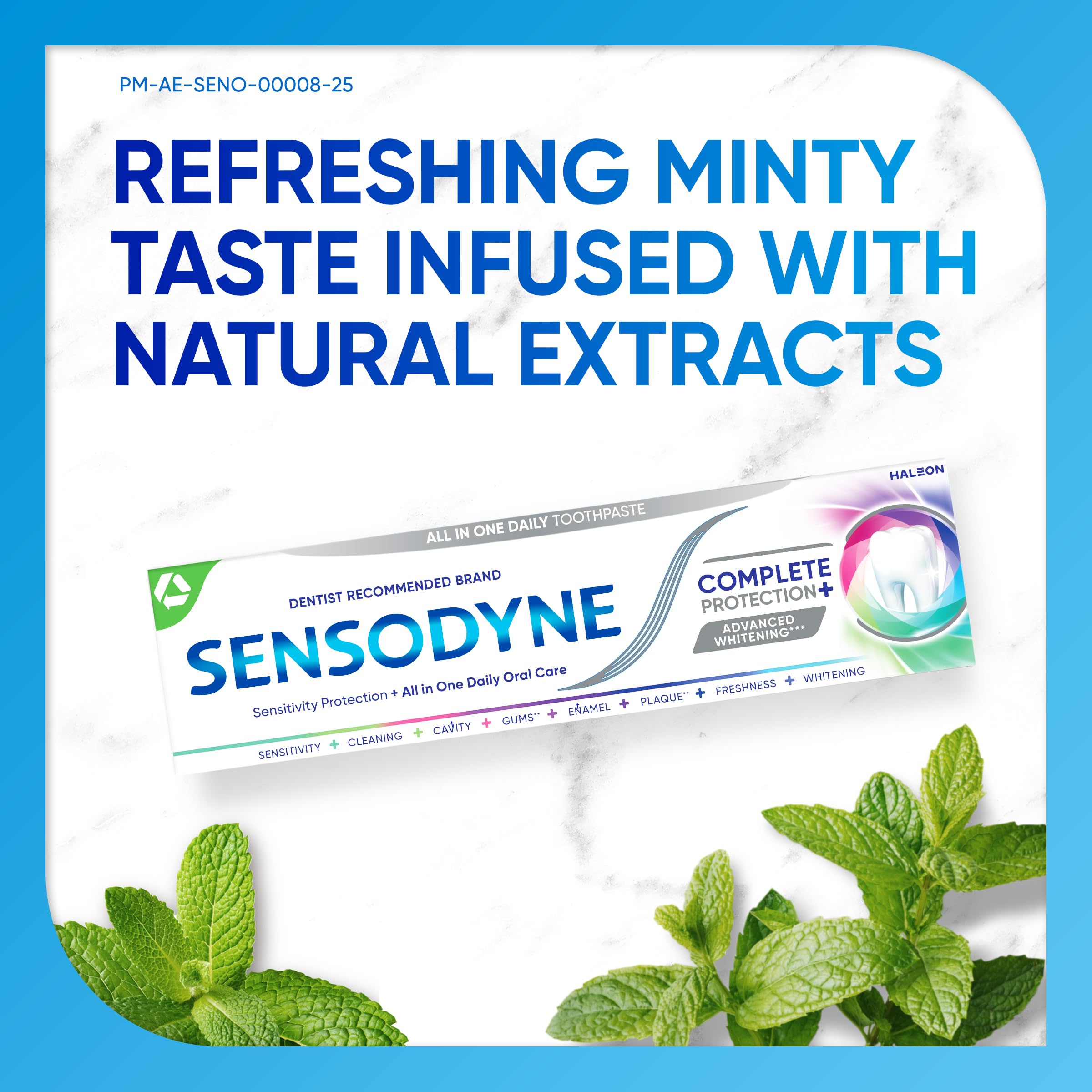 Sensodyne Complete Protection Whitening Toothpaste 75ml, All-Round Daily Fluoride Toothpaste for Sensitive Teeth, Gums, Enamel, Fresh Breath & a Whiter Smile