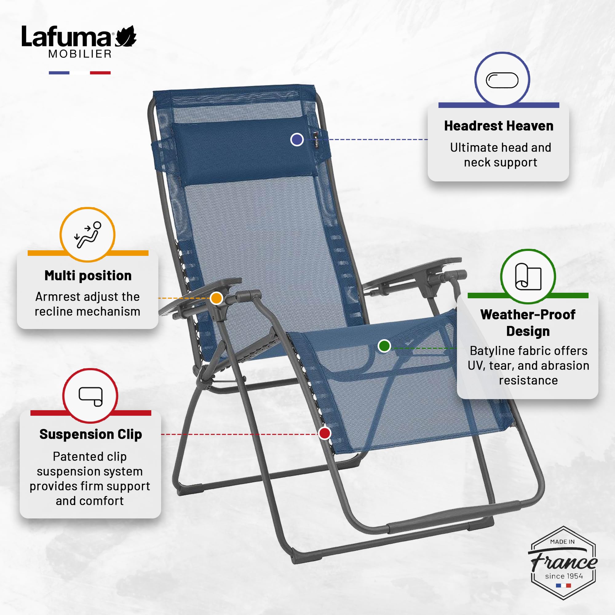 Amazon.com : Lafuma Futura XL Zero Gravity Portable Ergonomic