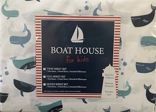 Juego de sábanas tamaño individual de 3 piezas Blue Whales Fish