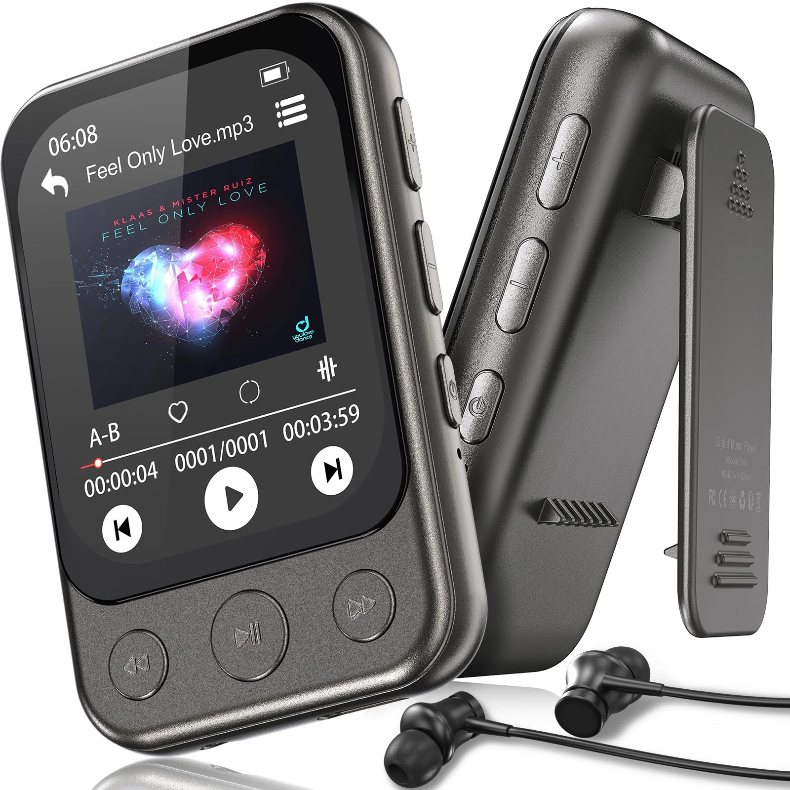 Amazon.co.jp: ODEJOI 64GB クリップ式 MP3プレーヤー Bluetooth 5.3