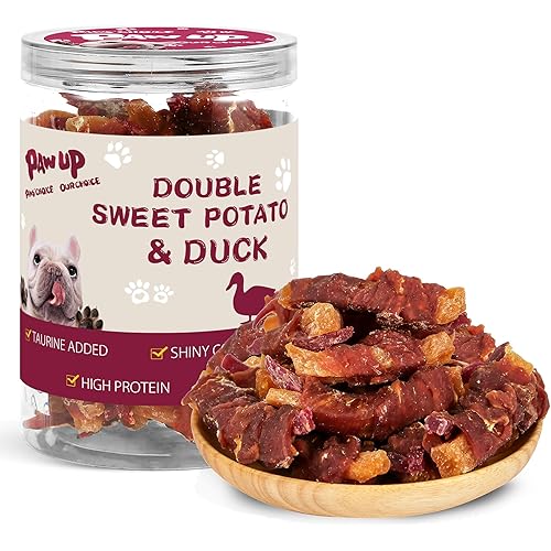PAWUP Duck & Sweet Potato Dog Treats, High Fiber Pet Treats for Medium Dogs, Healthy Chews Snacks, High in Protein, 12.5 oz
