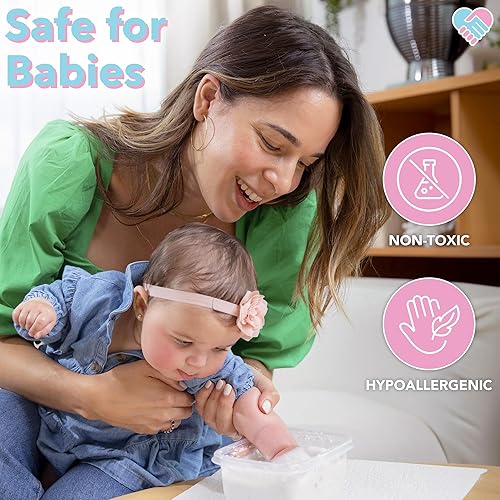 Miniatura 3 de Luna Bean Kit de manos y huellas para bebés (paquete de 4) Fundición personalizada para recién nacidos, regalos para nueva mamá, regalo de Navidad