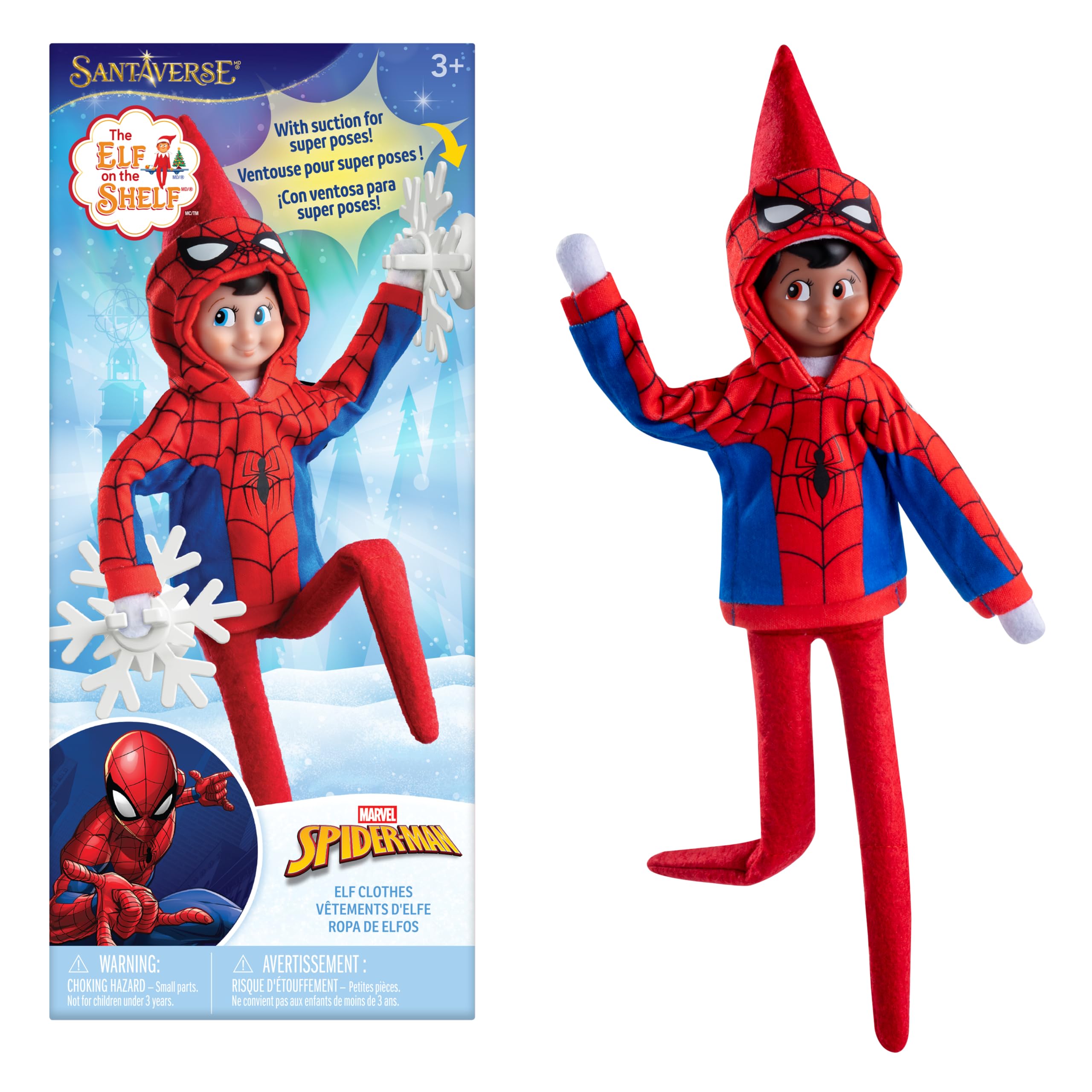 The Elf on the Shelf Marvel Spider-Man Web Hero Hoodie | Includes hoodie and posing props, for easy Elf scenes, ages 3+, Scout Elf not included