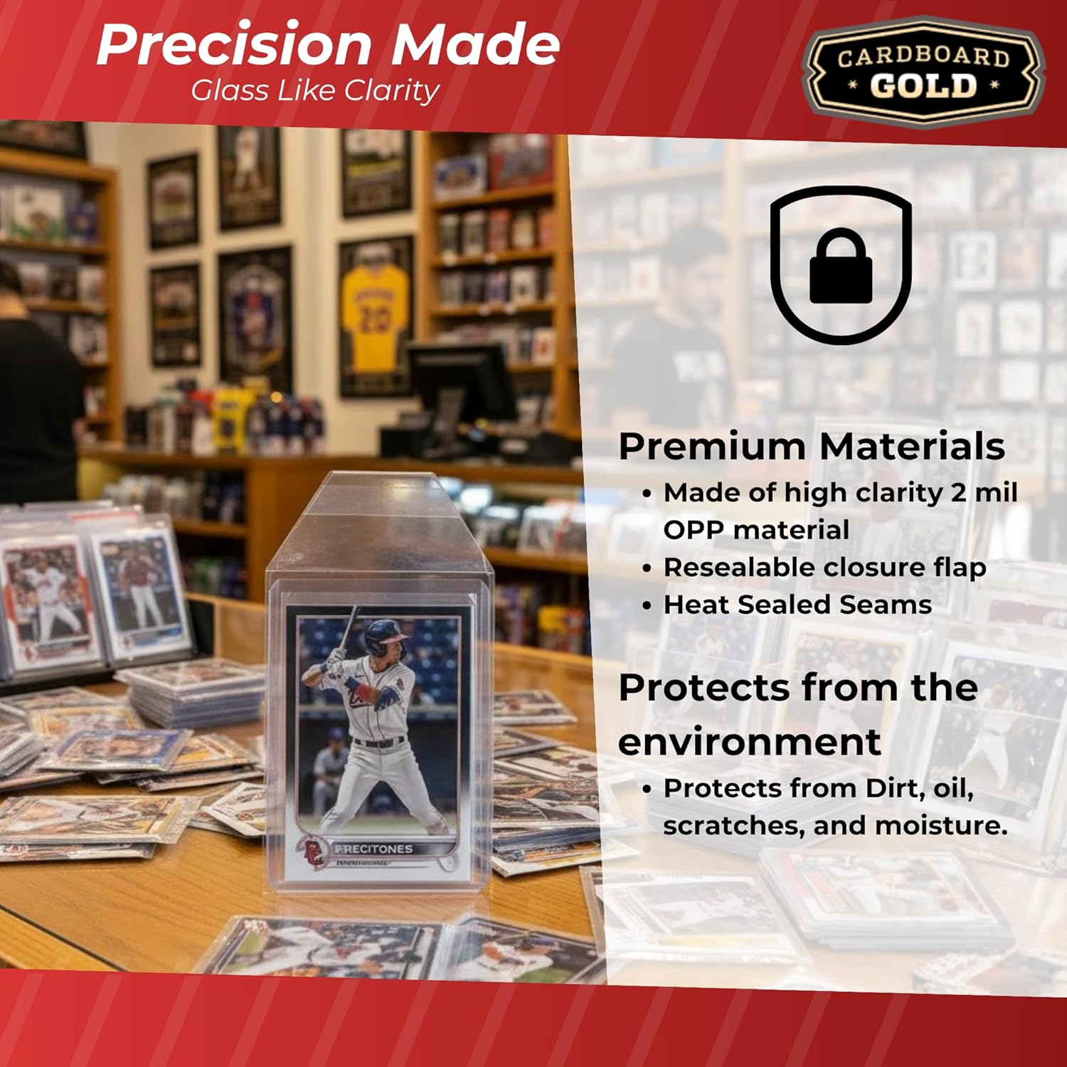 Cardboard Gold Toploader Sleeves - Ultimate Protection Resealable Snug Fit Top Loader Sleeves - Acid Free Archival Safe - Holds Toploaders Securely (20pt-60pt Sleeves, 500 Toploader Sleeves)