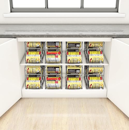 Miniatura 6 de Simple Houseware Dispensador de latas de carga frontal, paquete de 4, cromado