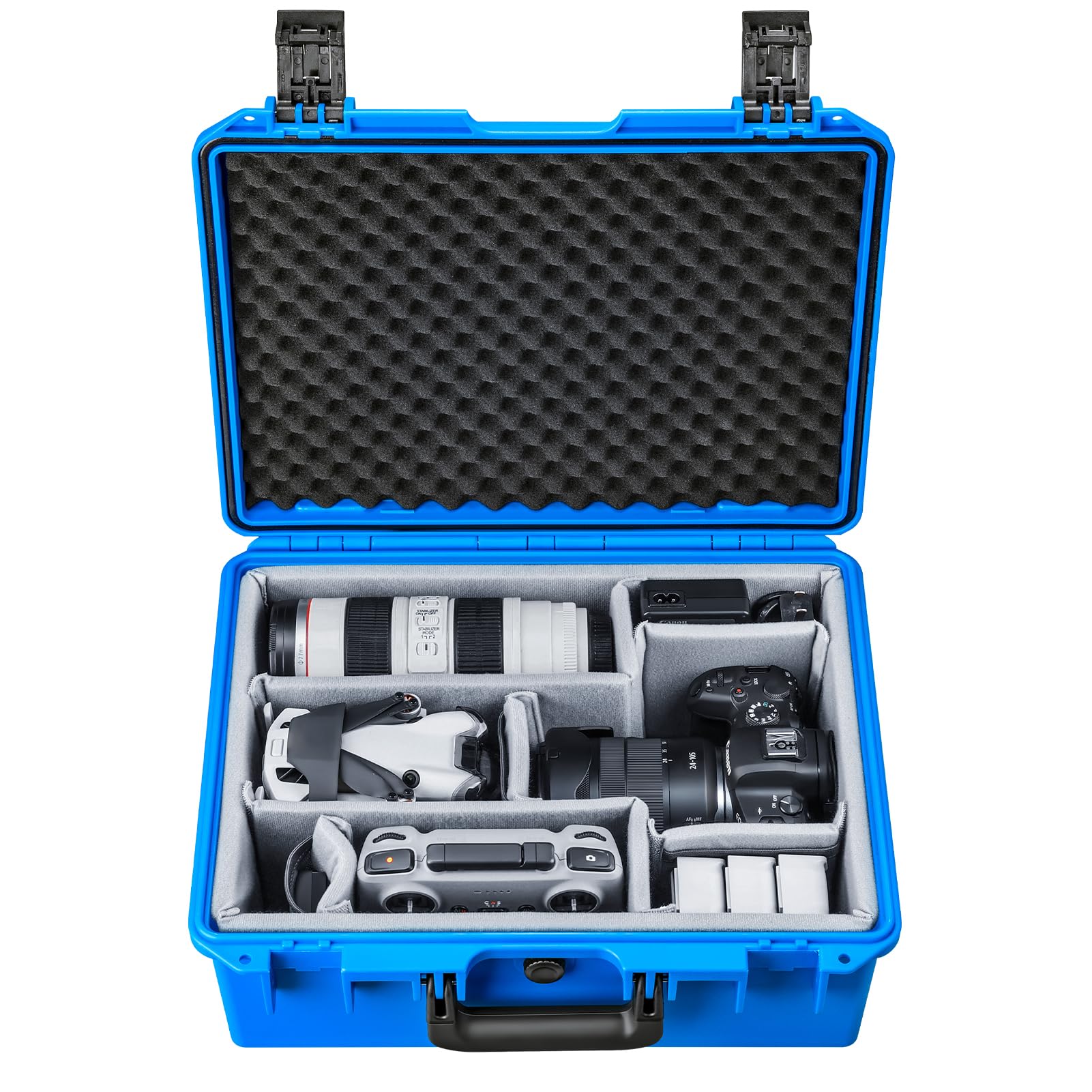 Lykus PVC1 Hard Case with Dividers for Cameras,Lenses,DJI Mavic/Air/Mini