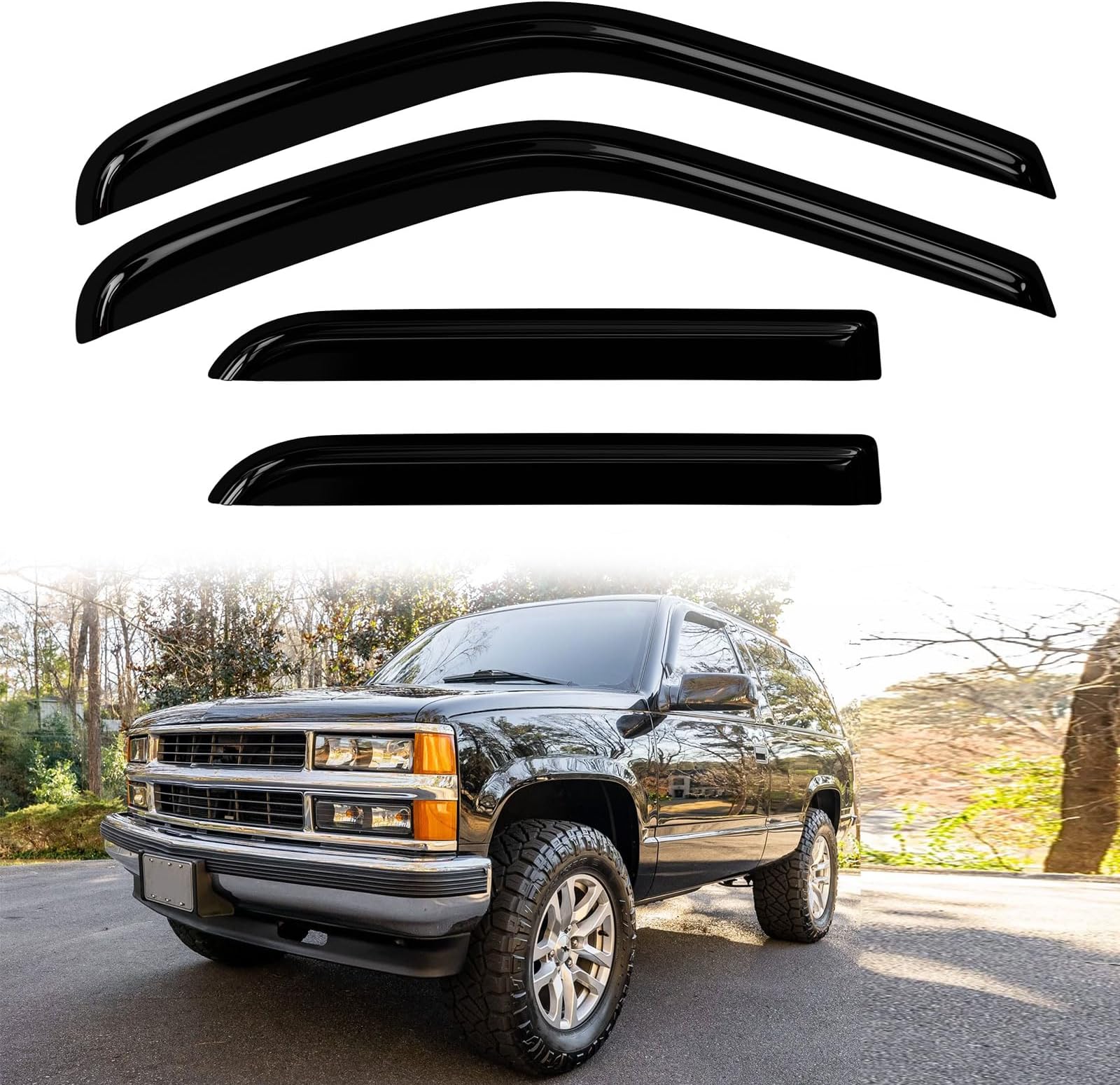 Window Visors Rain Guards for Chevy Tahoe 1995-2000 Window Vent Wind Deflectors Visors Shades for GMC Yukon 1995-2000