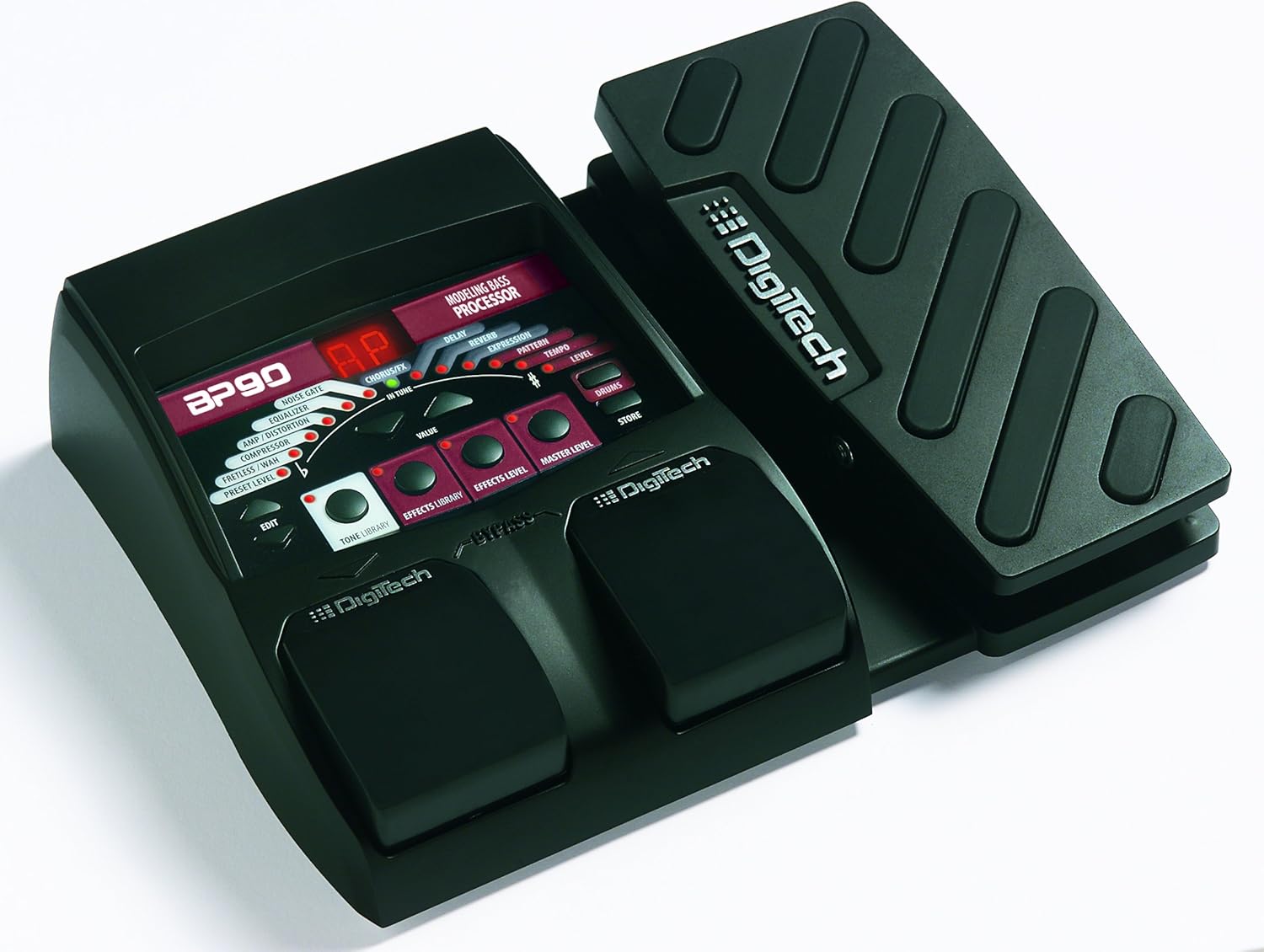 Ongl view of the DigiTech BP90 showing the expression pedal