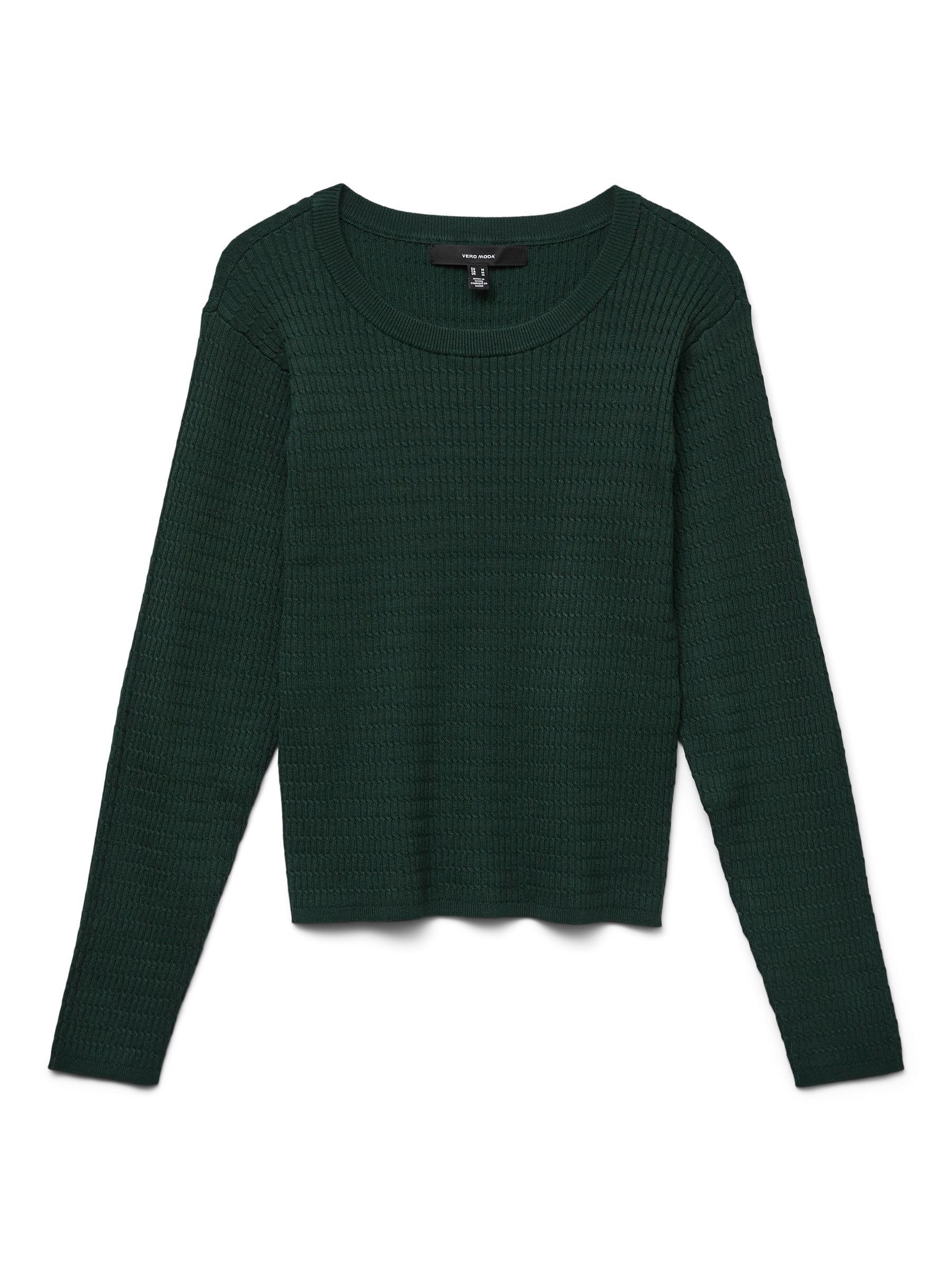 VERO MODA Women's Vmsilje LS O-Neck Cable Pullover Noos, Pine Grove, M