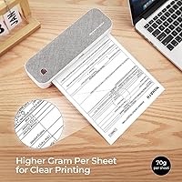 Vista 2 de MUNBYN Papel térmico A4, 2 rollos, 27 hojas/rollo de papel térmico para documentos, tareas, imágenes (8.27 pulgadas de ancho), compatible