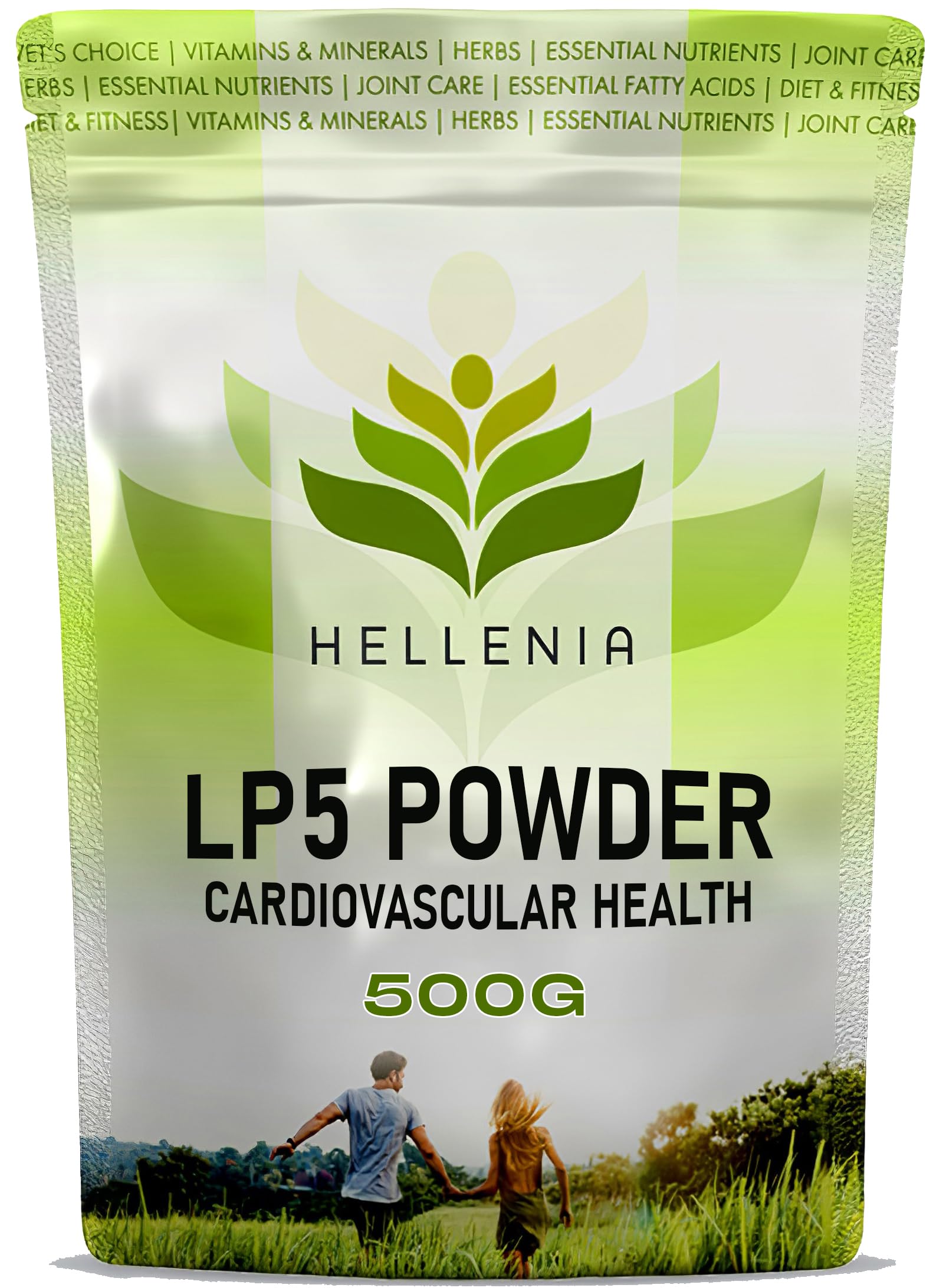LP5 Powder 500g - Premium Blend by Linus Pauling for Cardiovascular Health (Vitamin C, Proline, Lysine, Glycine & Collagen) | Orange Flavour - Made in The UK by Hellenia