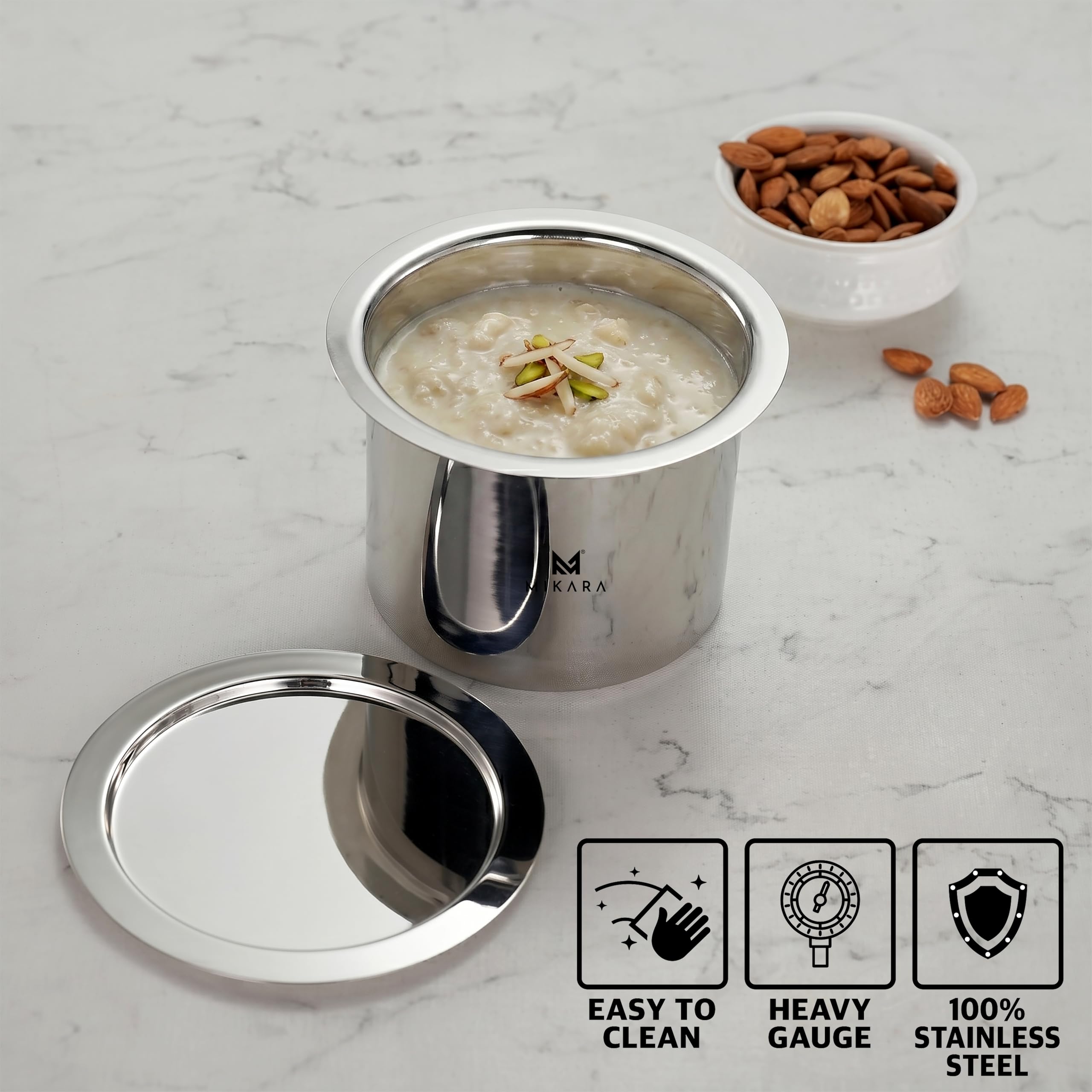 Mikara Stainless Steel Tope with Lid - Durable Cookware -4