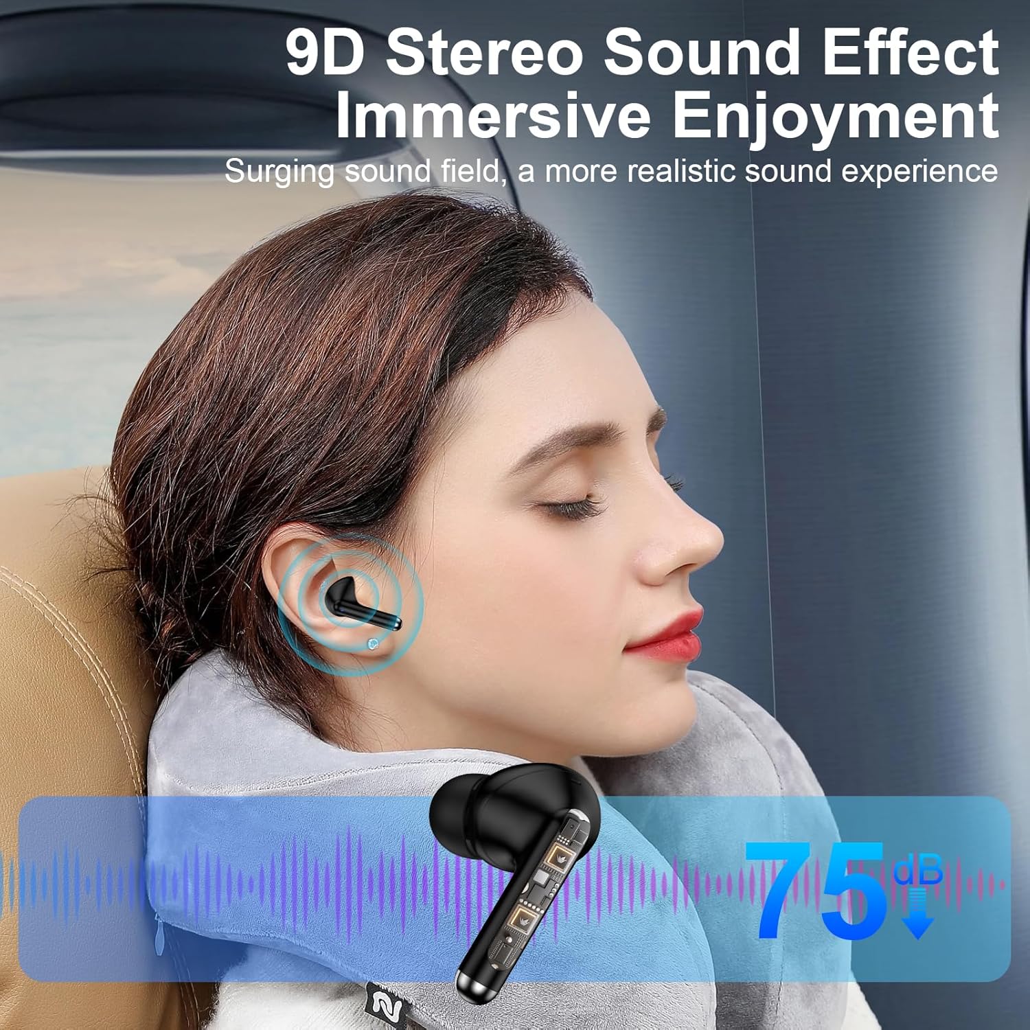 iPhone 17e Wireless Earbuds for iPhone 17e 17 Air 17 Pro 17 Pro Max 16e 16 Pro Max Plus 15 ProMax Plus,60H Bluetooth 5.4 Headphones in Ear Buds Microphone Noise Canceling IPX7 LED Samsung Earphone