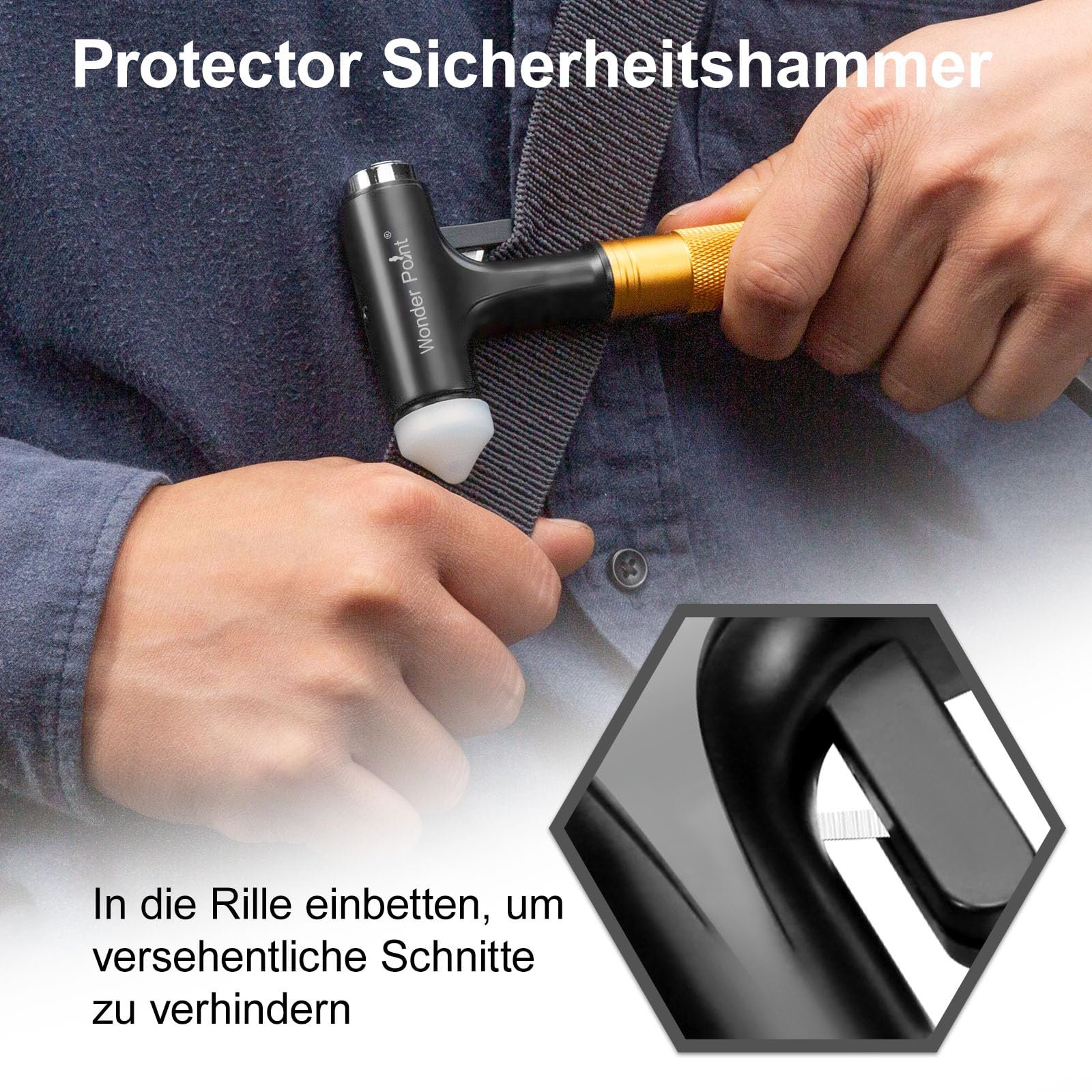 YINGJEE Notfallhaer Fürs Auto - Nothaer It Gurtschneider, 2-in-1
