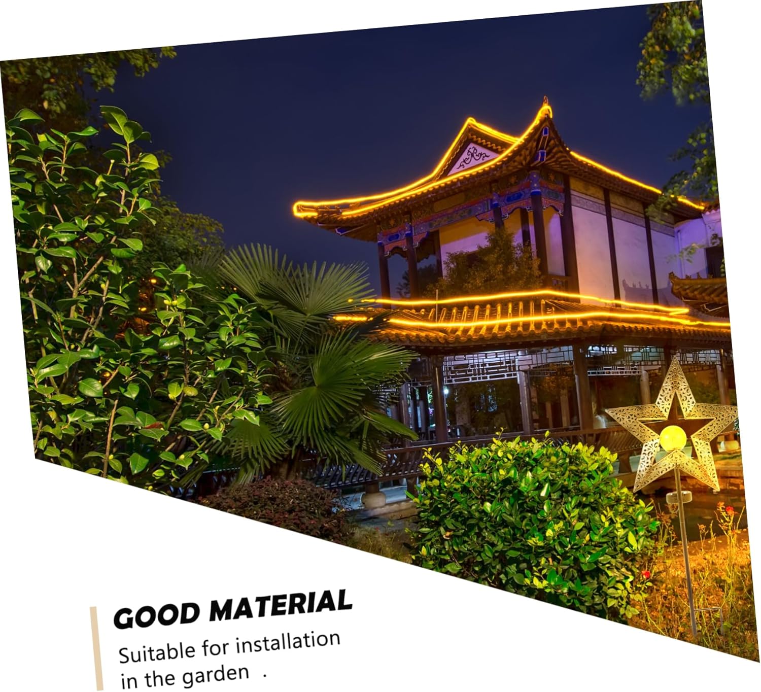 DOITOOL Hollow-Out Star Modeling Solar Lamp Ground Lamp for Courtyard Yard Ground Light Iron Craft Solar-Powered Lawn Lighting