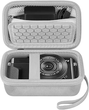 Comecase Digital Camera Carrying Case Compatible with CAMKORY/for VAHOIALD/for Canon PowerShot G7X/ for Kodak Pixpro/for Sony DSCW800 Compact Small Camera Storage Bag for Boys Girls Kids White
