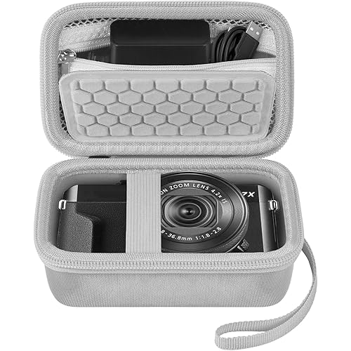 Comecase Digital Camera Carrying Case Compatible with CAMKORY/for VAHOIALD/for Canon PowerShot G7X/ for Kodak Pixpro/for Sony DSCW800 Compact Small Camera Storage Bag for Boys Girls Kids (White)