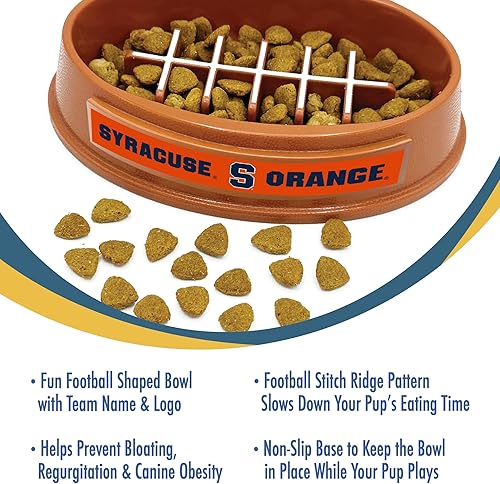 Miniatura 258 de NCAA Super-Bowl Iowa Hawkeyes - Cuenco para perros de alimentación lenta con diseño de fútbol para una digestión saludable. Cuenco antideslizante