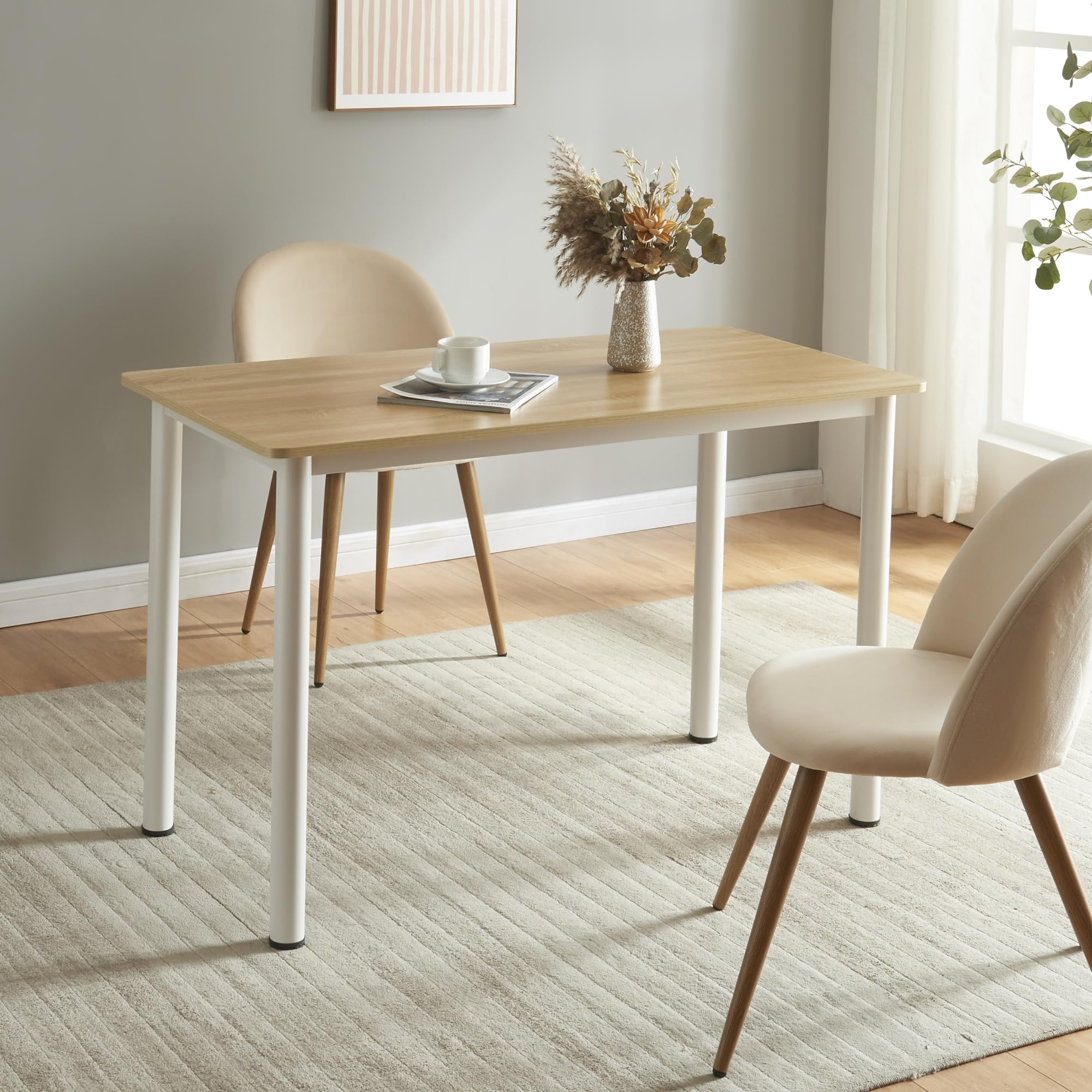 Esstisch Tammela – 4 Personen, 120 × 60 cm, Eiche-Optik, Stahlbeine