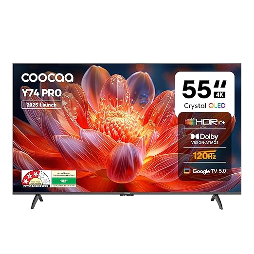 Coocaa Frameless 138 cm (55 inch) QLED Ultra Smart Google TV (55Y74 Pro)