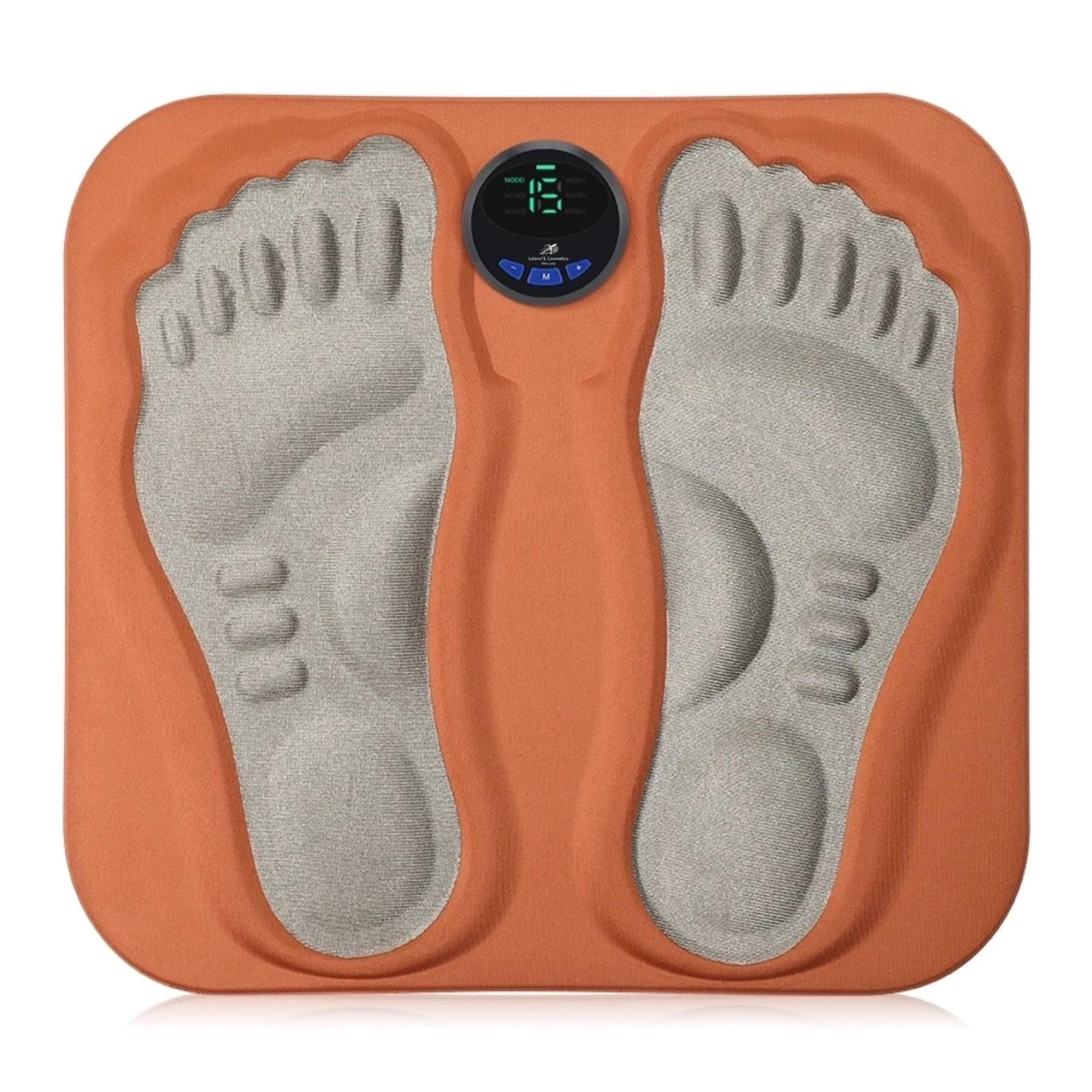 Lalano’S Cosmetics 3D Fußmassagematte – Fußmassagegerät mit niederfrequenten Impulsen, 6 Massageprogrammen & 15 Intensitätsstufen, fördert Durchblutung & Lymphfluss, kabellos, weich & faltbar