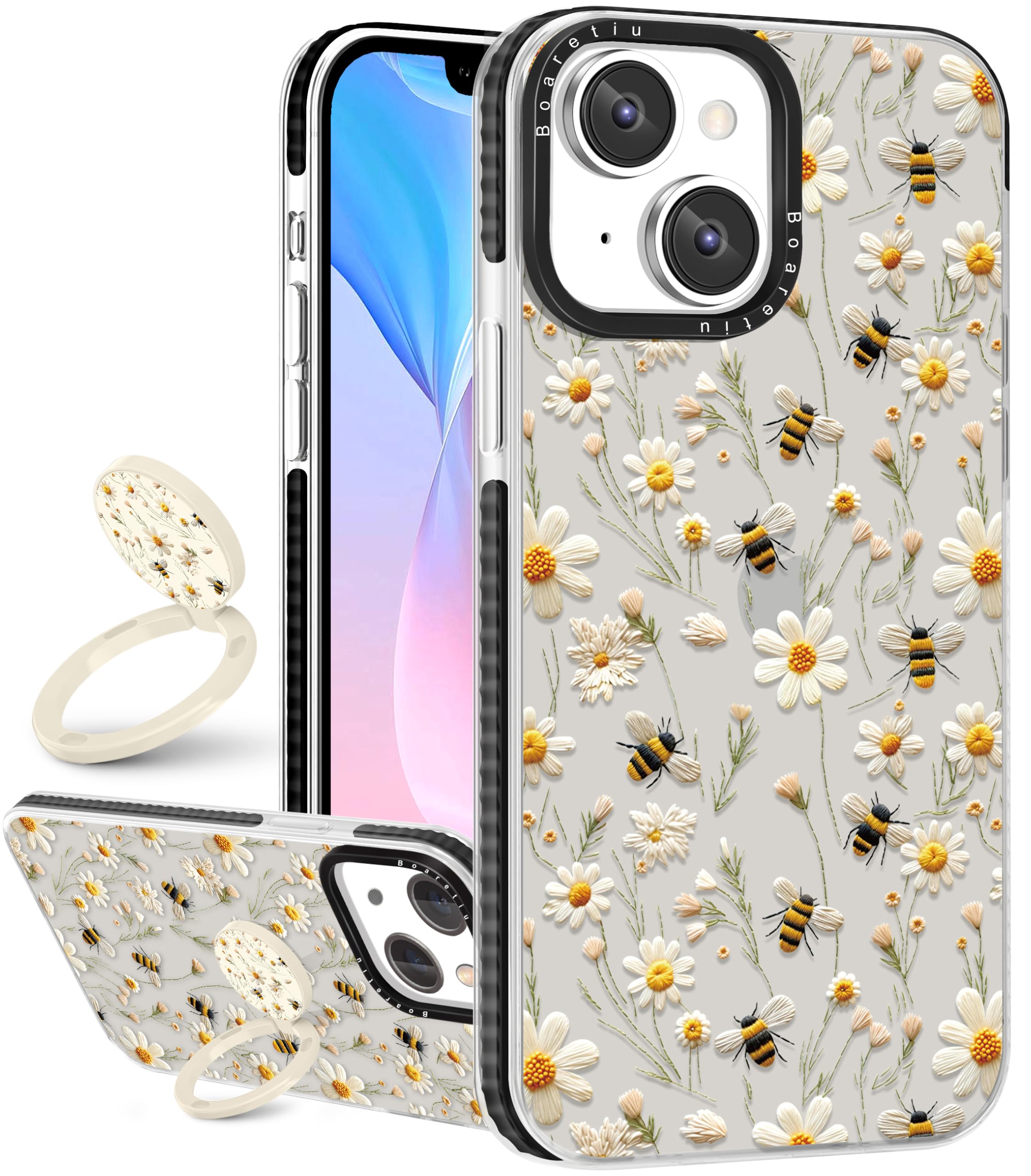 Coque iPhone 13 anti chute avec anneau de maintien au doigt - 7