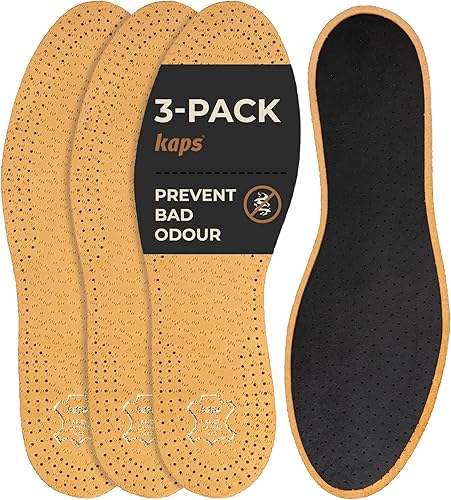 Kaps Paquete de 3 Pares de Plantillas para Zapatos Pecari Carbon, Cuero de Oveja