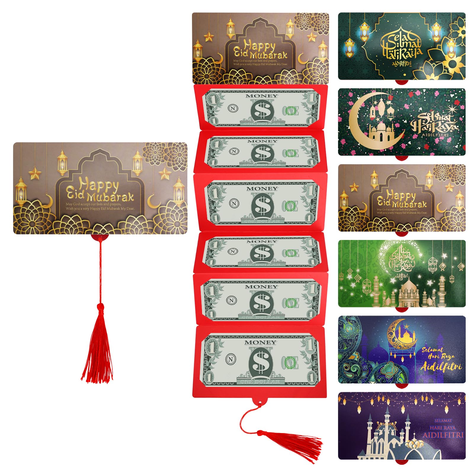 Cartes de vœux de fêtes musulmanes : 18 enveloppes Aïd et Ramadan pour argent