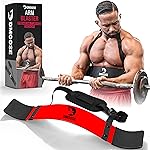 DMoose Fitness Arm Blaster for Biceps & Triceps, Premium Neck Padding Support with Adjustable Straps, Bicep Blaster for Strength Training, Biceps Workout Equipment (Red)