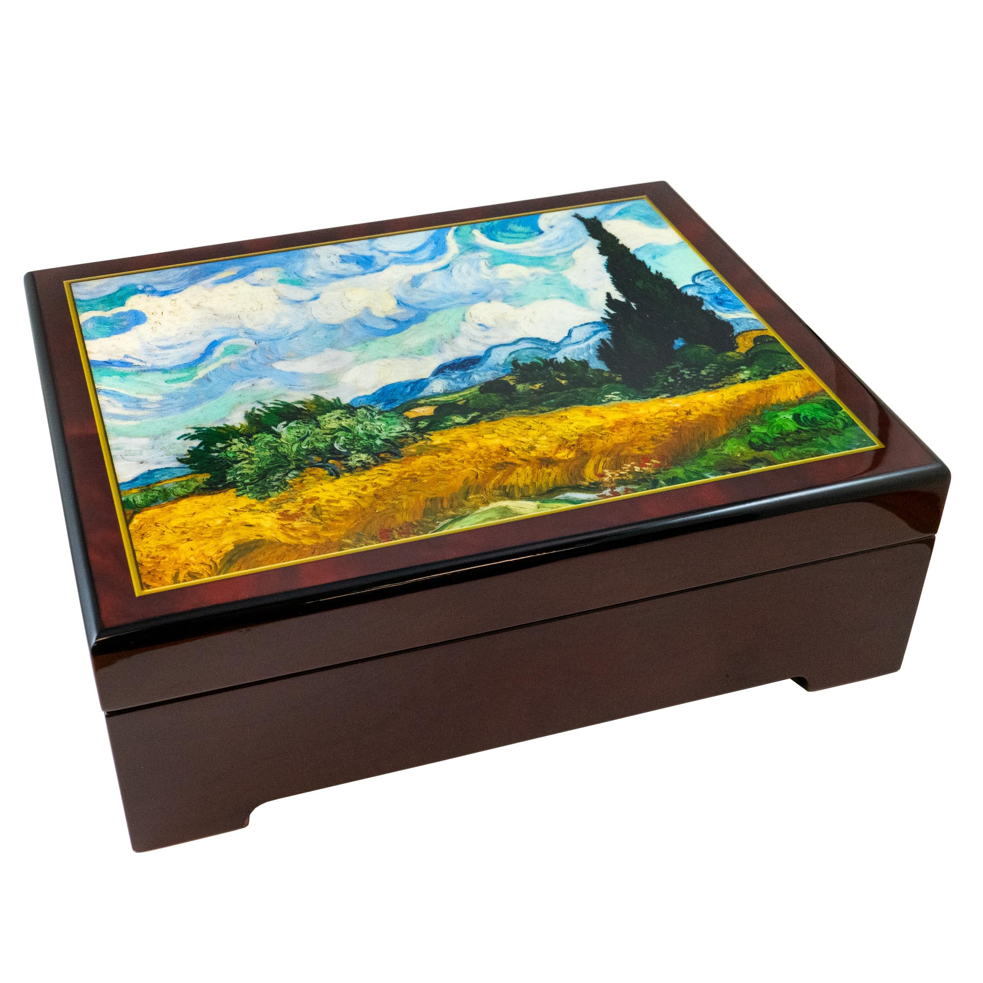 Wheat Field with Cypresses Musical Jewelry Box by The San Francisco Music Box