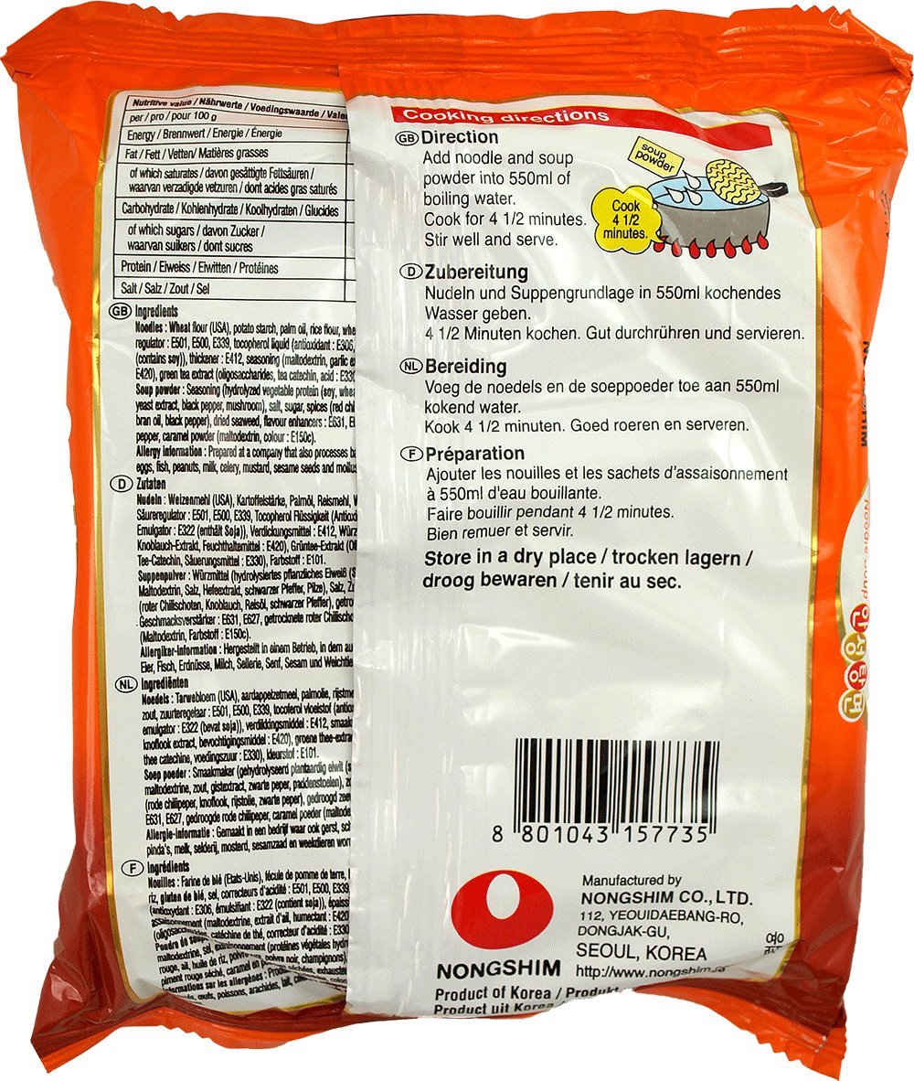 Nong Shim Instantnudeln Soon Veggie Ramyun – Koreanische Gemüse Ramen Suppe mild - 20er Vorteilspack à 112g & Instantnudeln Ansong Tangmyon – Koreanische Ramen Suppe - 20er Vorteilspack à 125g