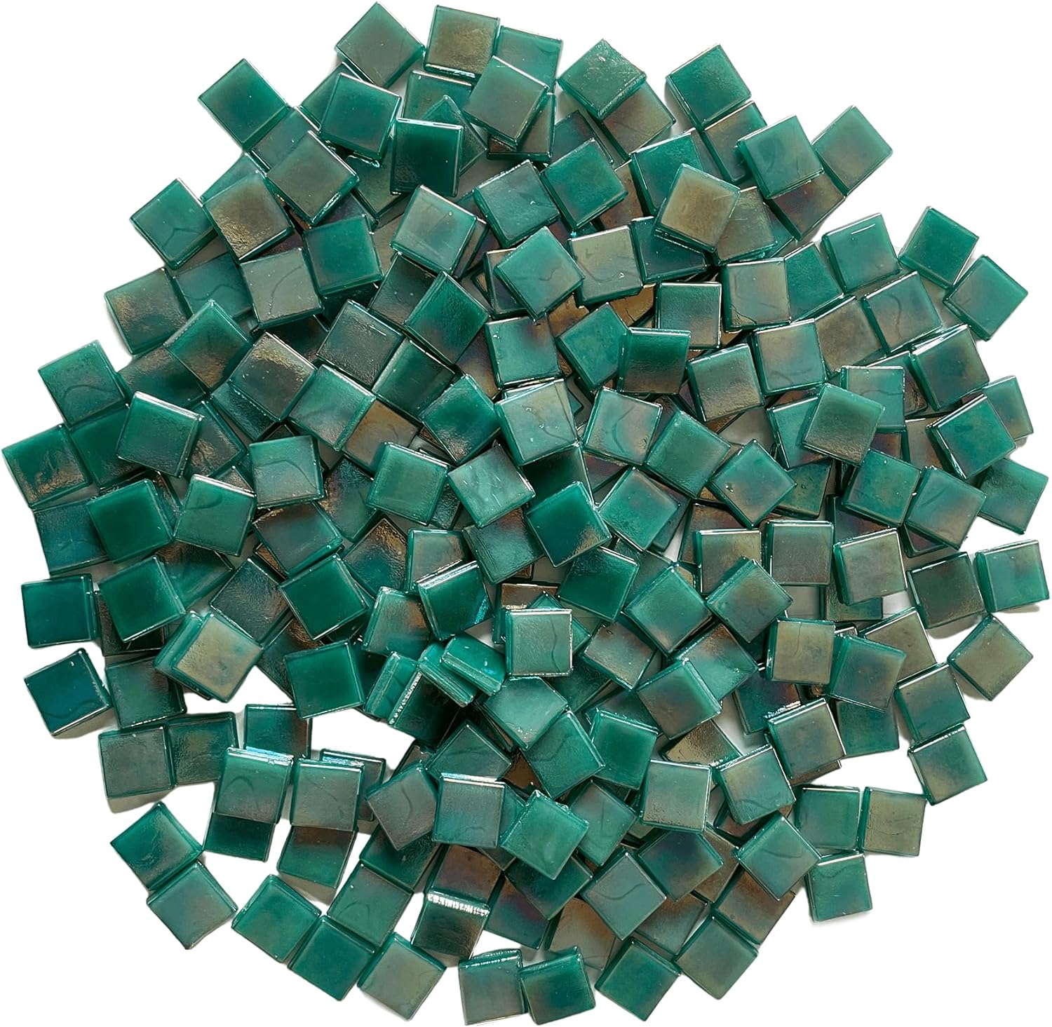 SMEIINIK 1.1lb Bulk Single Iridescent Color Mosaic Tiles
