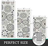 Vista 2 de Bsmathom - Juego de 3 alfombras de cocina boho, alfombras de cocina antideslizantes de estilo granja y tapetes, alfombras de cocina lavables