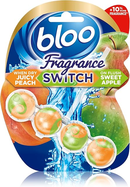 Bloo Fragrance Switch Toilet Rim Block Juicy Peach & Sweet Apple,50 g (Pack of 1)