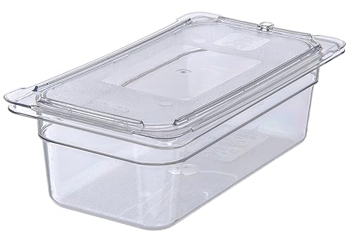 Miniatura 5 de Carlisle FoodService Products Storplus - Tapa plana universal de tamaño 1/3 para catering, bufés y restaurantes, policarbonato, transparente