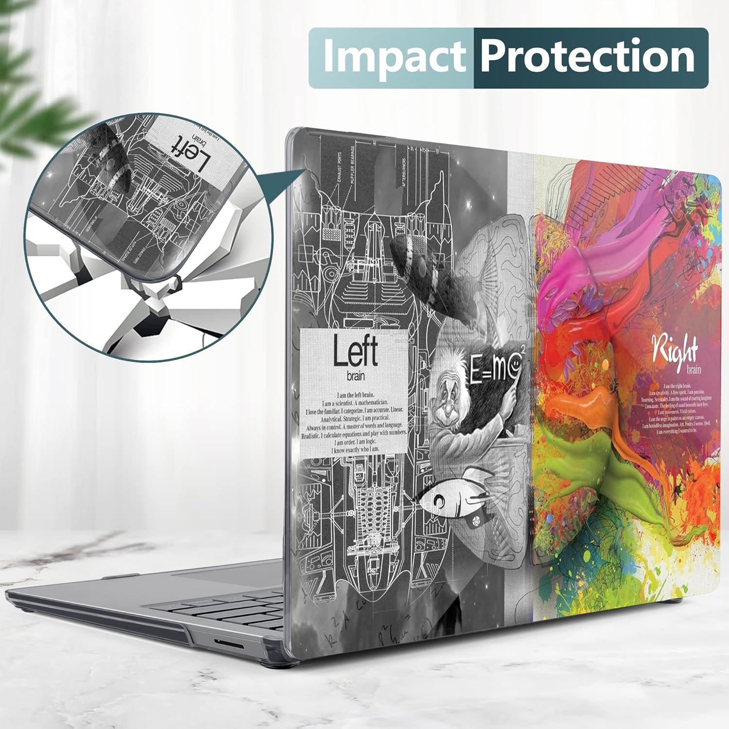 DONGKE Case for 12.4 Inch Microsoft Surface Laptop Go 2 2022 Model 2013 & Surface Laptop Go 1 2020 Model 1943, Plastic Hard Shell Case with Keyboard Cover & Screen Protector, Right & Left Brain