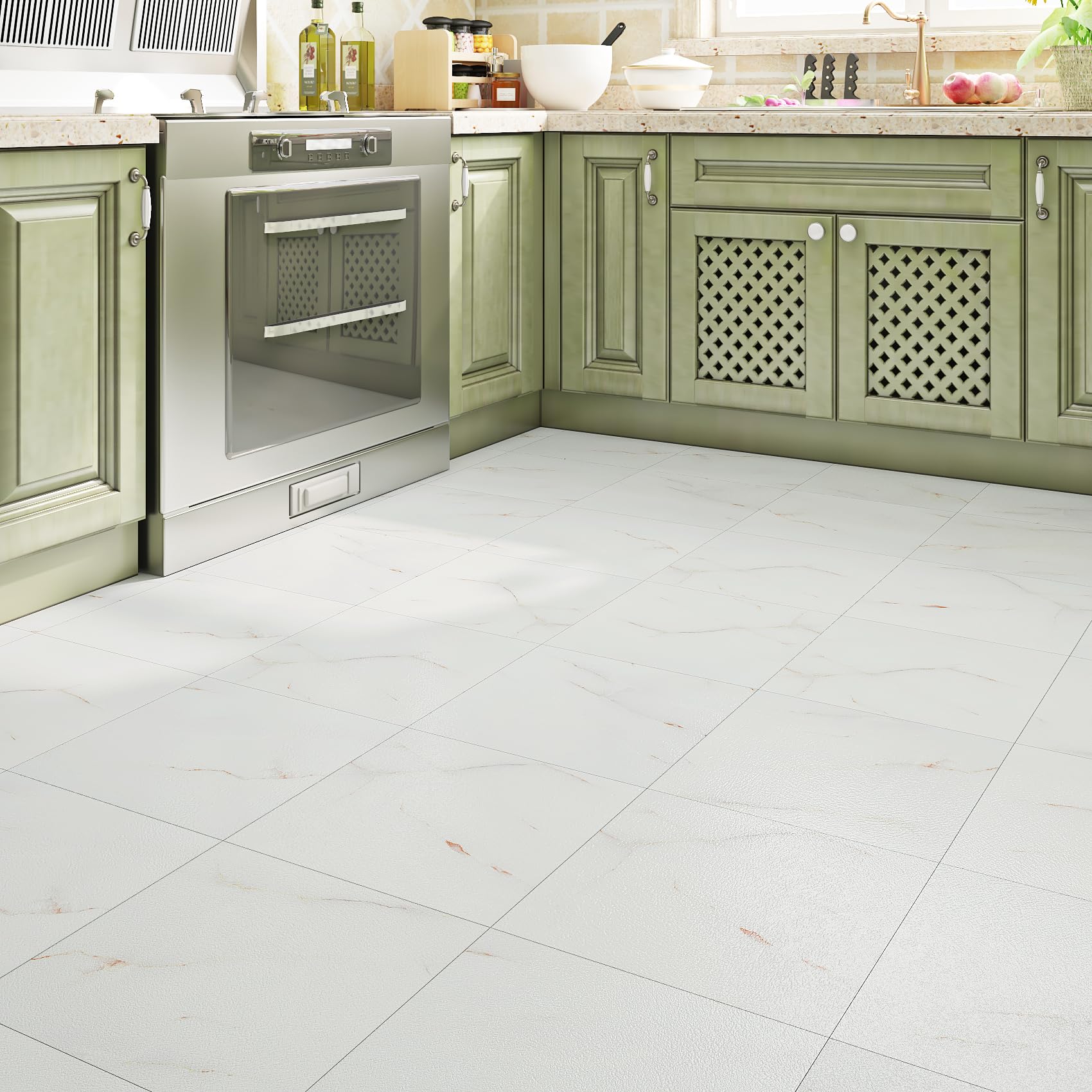 Livelynine Suelo Vinilo Autoadhesivo Blanco Efecto Marmol Baldosas Adhesivas Suelo Baño Marmol Rosa Y Blanco 30x30 16-Baldosas Vinilo Adhesivo Suelo Cocina Losetas Autoadhesivas Suelo Baño Habitación