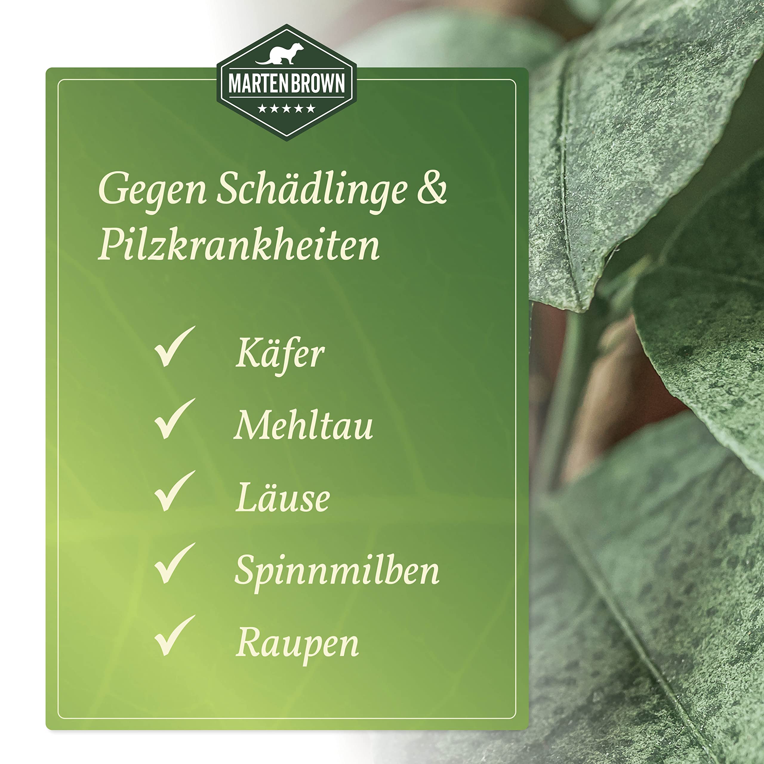 Martenbrown® Neemöl mit Emulgator 5 Liter - fertig gemischt für sofortige Anwendung/Zur natürlichen Pflanzenpflege für Zimmerpflanzen/Gartenpflanzen