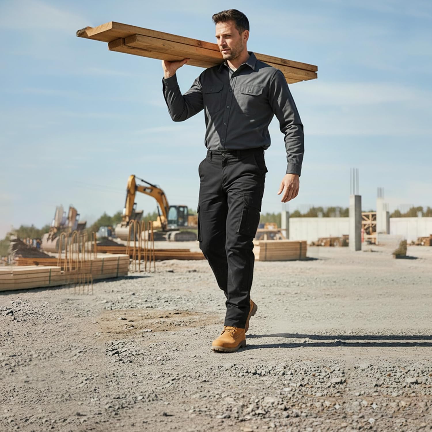 Casual Cargo Pants for Men - Stretchable, Regular Fit Cargo Work Pants for Men - 6 Pocket Outdoor Mens Work Pants - Image 8