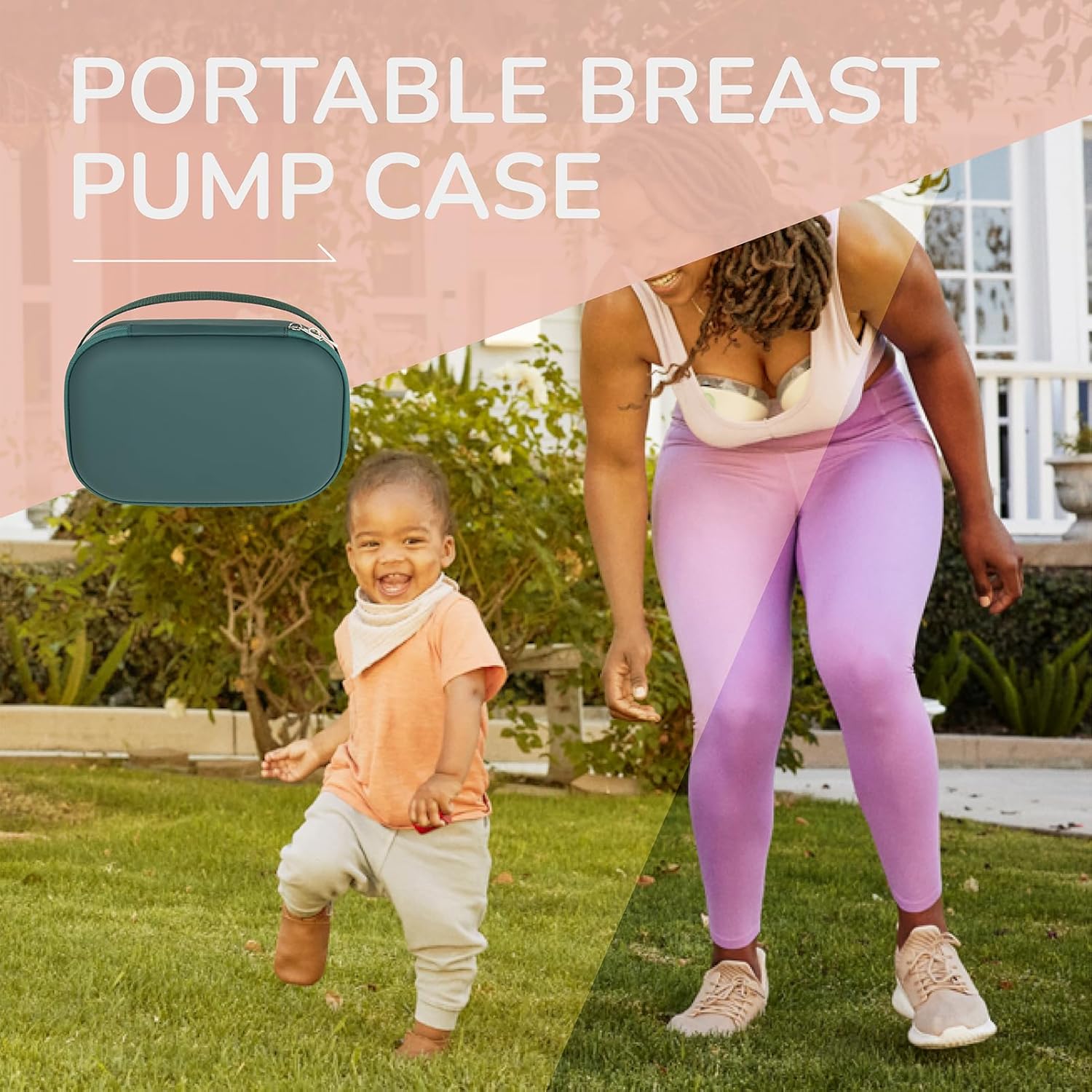 Breast Pump Carrying Case Compatible with Willow,Momcozy,Elvie Wearable Breast Pumps,Hard Shell Breast Pump Bag with Wrist Strap,Hands-Free Pump Carrying Case and Storage for Travel(Holds 2 Pumps) - Image 7