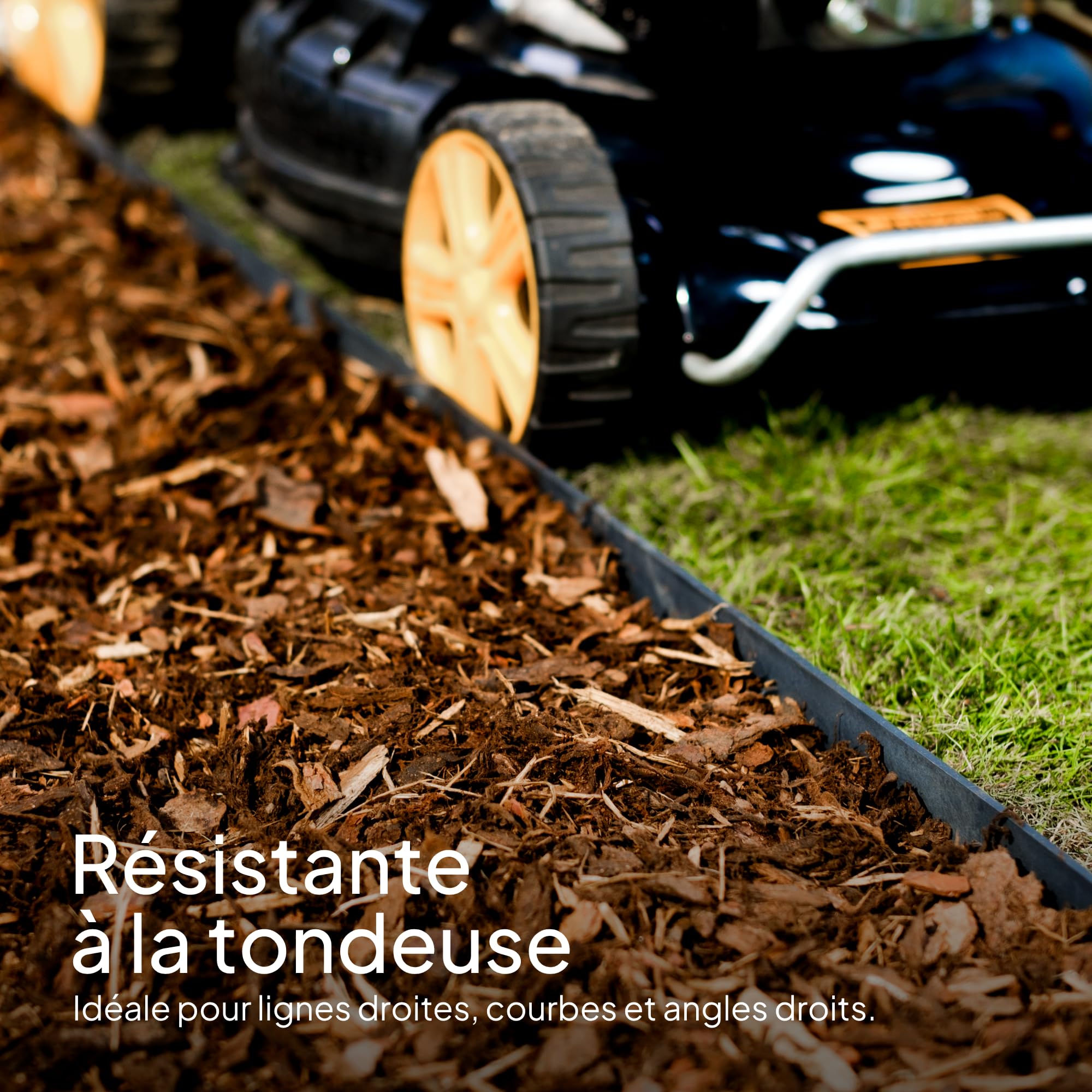 Bordure de Jardin en Plastique 24 mètres avec 100 Piquets d'ancrage - Bordurette de Pelouse Flexible, Utilisation Facile - 24 Bordures de Gazon (Largeur 1 m, Hauteur 78 mm)