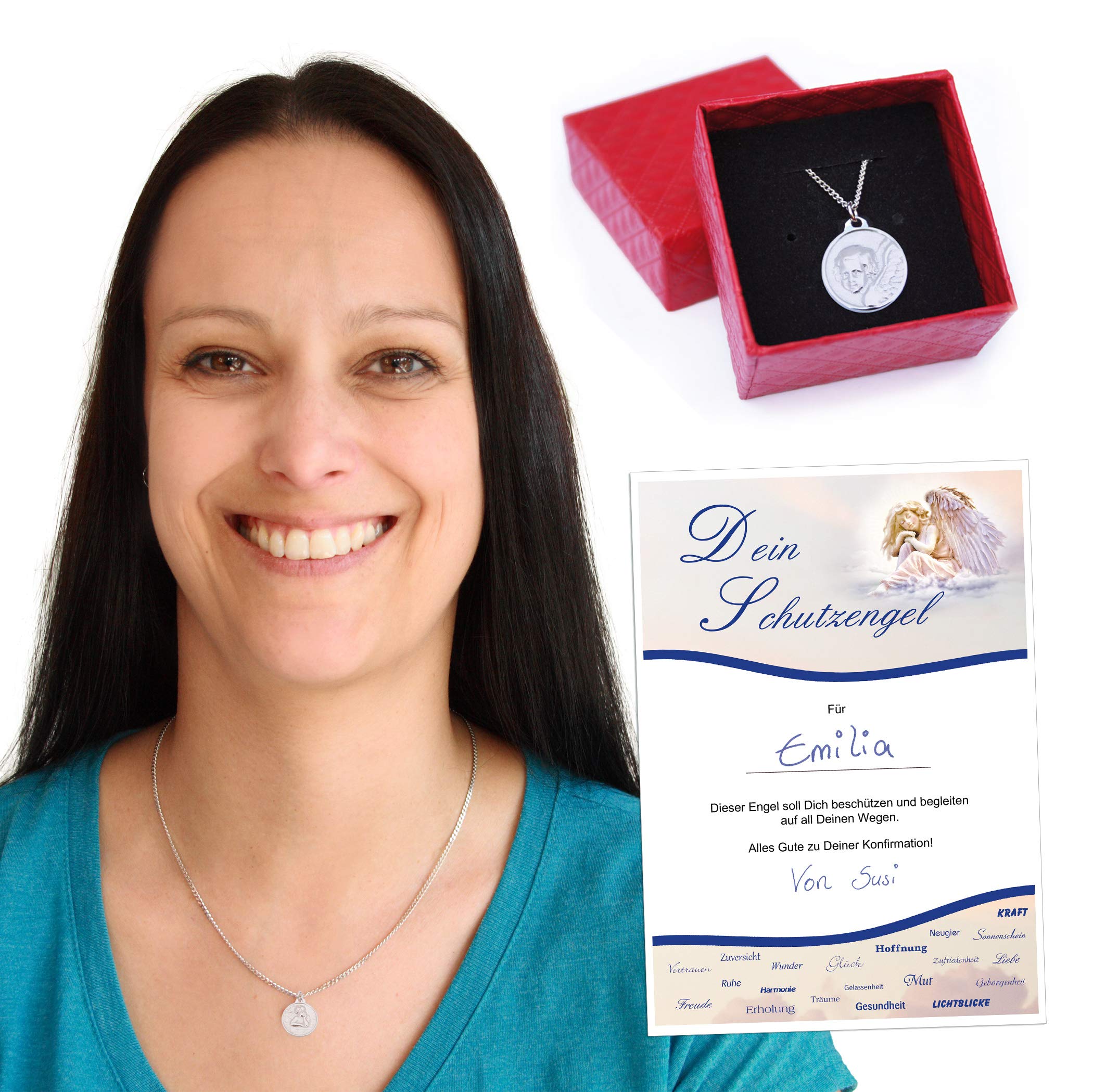 Geschenke mit Namen Gifts with Name Necklace 925 Silver or Gold 15mm, 925 Silver, Silver, 15 mm